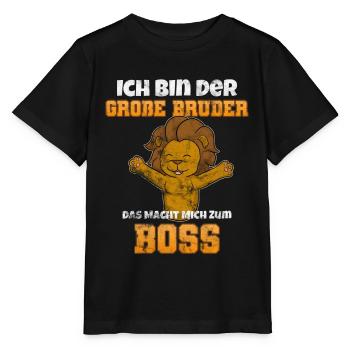 Großer Bruder Löwe - Stanley/Stella Kinder T-Shirt MINI CREATOR  - Schwarz - Vorne - Mikhail (115cm)