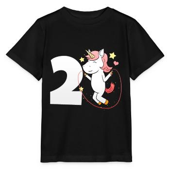Licorne 2e anniversaire - T-shirt bio MINI CREATOR Stanley/Stella Enfant - noir - Devant - Mikhail (115cm)