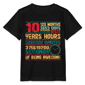 10e anniversaire 10 ans Bday Ten - T-shirt bio MINI CREATOR Stanley/Stella Enfant - noir - Devant - Mikhail (115cm)