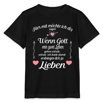 Hier mit möchte Liebe Liebespaar Liebeserklärung - Stanley/Stella Kinder T-Shirt MINI CREATOR  - Schwarz - Vorne - Mikhail (115cm)