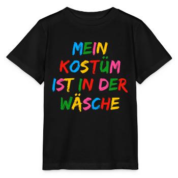 Mein Kostüm ist in der Wäsche Karneval Fasching - Stanley/Stella Kinder T-Shirt MINI CREATOR  - Schwarz - Vorne - Mikhail (115cm)
