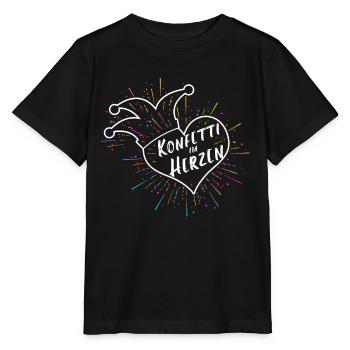Konfetti im Herzen Fasching Karneval Spruch Kostüm - Stanley/Stella Kinder T-Shirt MINI CREATOR  - Schwarz - Vorne - Mikhail (115cm)