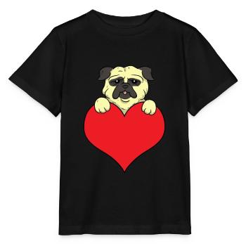 Pug Heart Pug Heart - Stanley/Stella T-shirt MINI CREATOR til børn - sort - Foran - Mikhail (115cm)