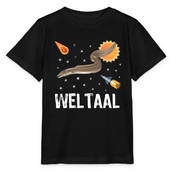 Funny world eel angler eel word game - Stanley/Stella MINI CREATOR Kids’ T-Shirt - black - Front - Mikhail (115cm)