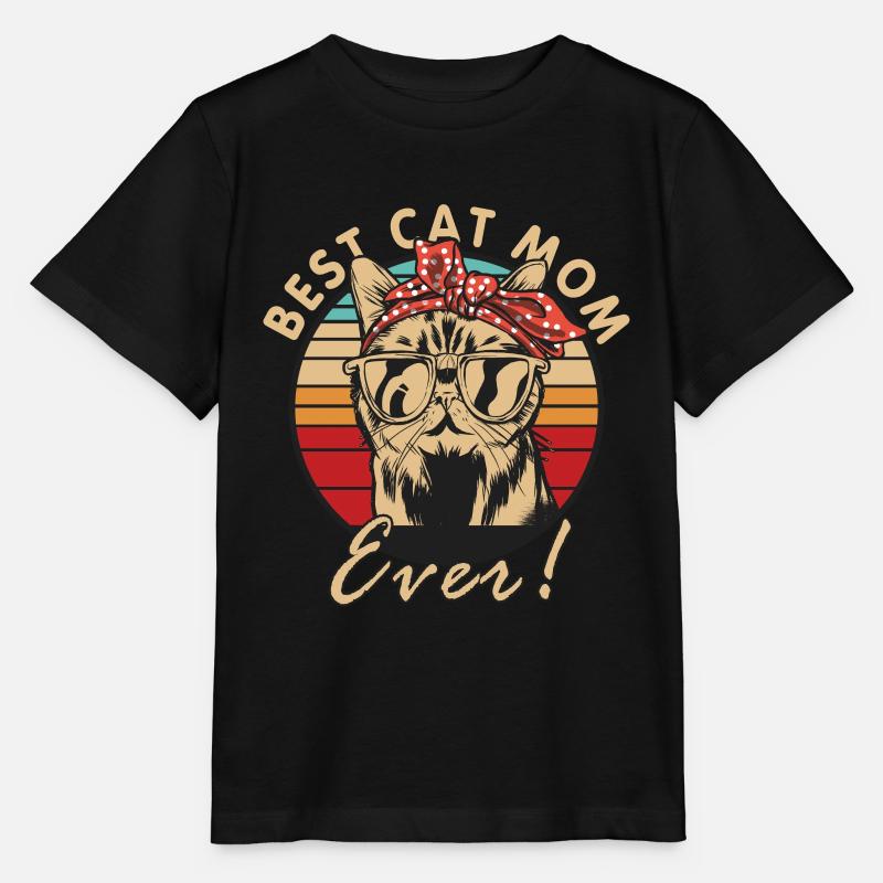 Meilleure maman de chat jamais Maman de chat vintage - T-shirt bio MINI CREATOR Stanley/Stella Enfant - noir