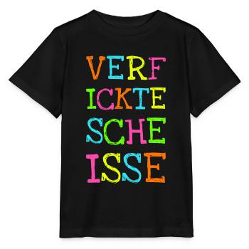 Verfickte Scheiße Schimpfwörter Flüche Spruch - Stanley/Stella Kinder T-Shirt MINI CREATOR  - Schwarz - Vorne - Mikhail (115cm)