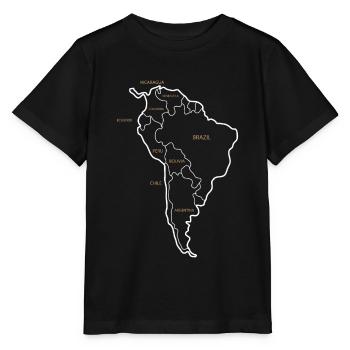 Moderne Landkarte von Südamerika - Stanley/Stella Kinder T-Shirt MINI CREATOR  - Schwarz - Vorne - Mikhail (115cm)