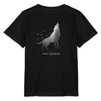 Protect Wildlife - Environmental Protection - Wolf silhouette - Stanley/Stella MINI CREATOR Kids’ T-Shirt - black - Front - Mikhail (115cm)