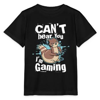 Can't Hear You I'm Gaming - Lustiges Gamer - Stanley/Stella Kinder T-Shirt MINI CREATOR  - Schwarz - Vorne - Mikhail (115cm)