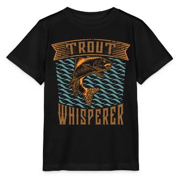 Trout Whisperer - Cool trout angler - Stanley/Stella MINI CREATOR Kids’ T-Shirt - black - Front - Mikhail (115cm)