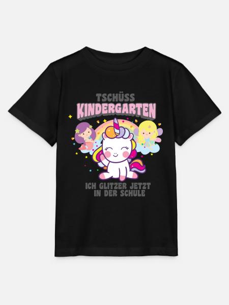 Einschulung Einhorn Ich glitzer in der Schule - Stanley/Stella Kinder T-Shirt MINI CREATOR - Schwarz