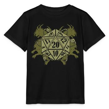 Retro vintage D20 dice tabletop RPG RPG - Stanley/Stella MINI CREATOR Kids’ T-Shirt - black - Front - Mikhail (115cm)