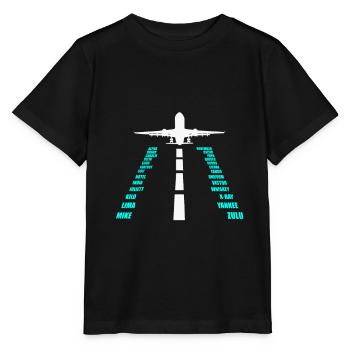 Pilot Alphabet Pilote Pilote Pilote Cadeau - T-shirt bio MINI CREATOR Stanley/Stella Enfant - noir - Devant - Mikhail (115cm)