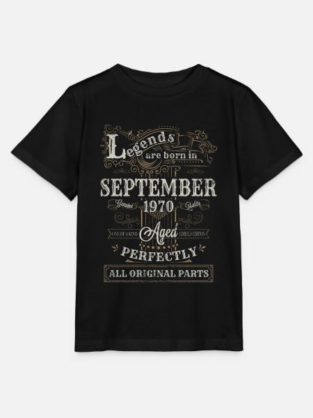 Legends are Born In September 1970 Geburtstag - Stanley/Stella Kinder T-Shirt MINI CREATOR - Schwarz