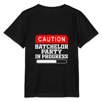 Attention bachelor party, stag party - Stanley/Stella MINI CREATOR Kids’ T-Shirt - black - Front - Mikhail (115cm)