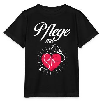 Pflege mit Herz Pflege mit Herz - Stanley/Stella Kinder T-Shirt MINI CREATOR  - Schwarz - Vorne - Mikhail (115cm)