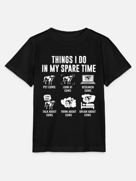 Things I Do in My Spare Time Haustier Kühe - Stanley/Stella T-shirt MINI CREATOR til børn - sort
