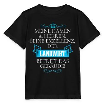 Seine Exzellenz Der Landwirt Betritt Das Gebäude - Stanley/Stella Kinder T-Shirt MINI CREATOR  - Schwarz - Vorne - Mikhail (115cm)