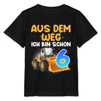 Aus dem Weg ich bin 6 Jahre 6. Geburtstag - Stanley/Stella Kinder T-Shirt MINI CREATOR  - Schwarz - Vorne - Mikhail (115cm)