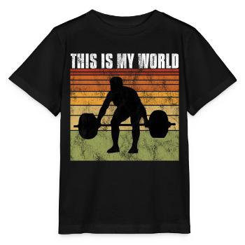 Bodybuilding this is my world Bodybuilder retro - Stanley/Stella MINI CREATOR Kids’ T-Shirt - black - Front - Mikhail (115cm)