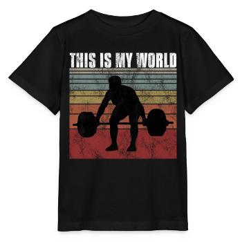 Bodybuilding this is my world Bodybuilder retro - Stanley/Stella MINI CREATOR Kids’ T-Shirt - black - Front - Mikhail (115cm)