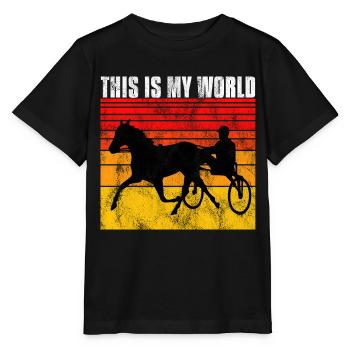 Ceci est mon World Trotting Races Retro - T-shirt bio MINI CREATOR Stanley/Stella Enfant - noir - Devant - Mikhail (115cm)