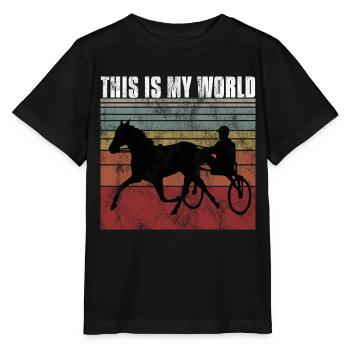 Ceci est mon World Trotting Races Retro - T-shirt bio MINI CREATOR Stanley/Stella Enfant - noir - Devant - Mikhail (115cm)