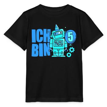 Ich bin 5 Roboter 5. Geburtstag Jungen Geschenk - Stanley/Stella Kinder T-Shirt MINI CREATOR  - Schwarz - Vorne - Mikhail (115cm)