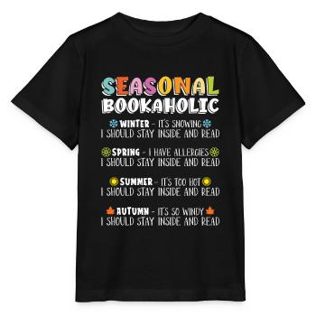 Bookaholic saisonnier pour les amateurs de livres - T-shirt bio MINI CREATOR Stanley/Stella Enfant - noir - Devant - Mikhail (115cm)