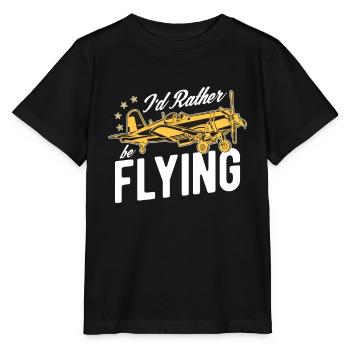 Ich Würde Eher Pilotflugzeug-liebhaber-luftfahrt - Stanley/Stella Kinder T-Shirt MINI CREATOR  - Schwarz - Vorne - Mikhail (115cm)