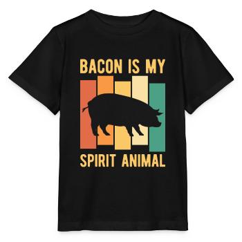 Speck Geist Tier Frühstück Speck Liebhaber Fleisch - Stanley/Stella Kinder T-Shirt MINI CREATOR  - Schwarz - Vorne - Mikhail (115cm)