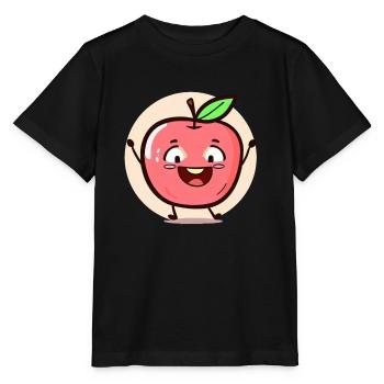 Fröhlicher Apfel - Stanley/Stella Kinder T-Shirt MINI CREATOR  - Schwarz - Vorne - Mikhail (115cm)