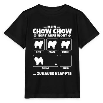 Chow-Chow chinesicher Löwenhund - Zuhause klappts - Stanley/Stella Kinder T-Shirt MINI CREATOR  - Schwarz - Vorne - Mikhail (115cm)