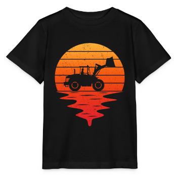 Chargeuse retro chargeuse sur pneus - T-shirt bio MINI CREATOR Stanley/Stella Enfant - noir - Devant - Mikhail (115cm)
