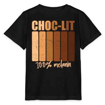 Choc-lit Melanin Melanated Unapologetic Juneteenth - T-shirt bio MINI CREATOR Stanley/Stella Enfant - noir - Devant - Mikhail (115cm)