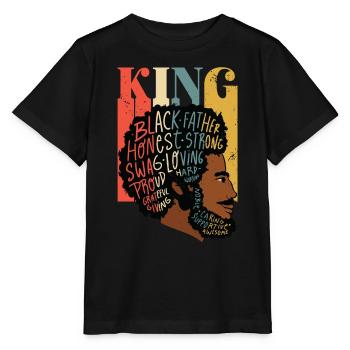 King Proud Melanated Dad Black Father’s Day - T-shirt bio MINI CREATOR Stanley/Stella Enfant - noir - Devant - Mikhail (115cm)