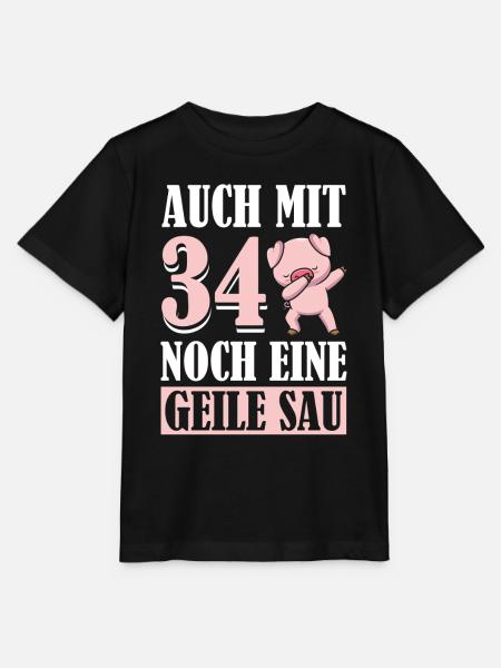 Auch Mit 34 Noch Eine Geile Sau Schwein 34th - Stanley/Stella Kinder T-Shirt MINI CREATOR  - Schwarz