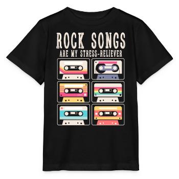 Les chansons rock sont mon soulagement du stress - T-shirt bio MINI CREATOR Stanley/Stella Enfant - noir - Devant - Mikhail (115cm)