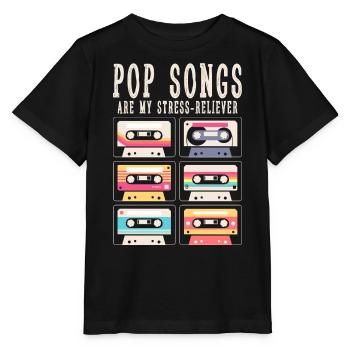 Les chansons pop sont mon soulagement du stress - T-shirt bio MINI CREATOR Stanley/Stella Enfant - noir - Devant - Mikhail (115cm)
