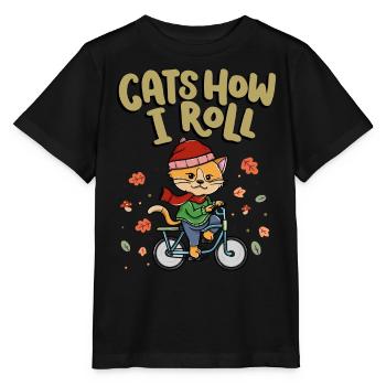 Chats Comment je roule Cyclisme Cyclisme - T-shirt bio MINI CREATOR Stanley/Stella Enfant - noir - Devant - Mikhail (115cm)
