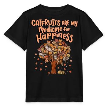 Les fruits du chat sont mon médicament pour le bonheur - T-shirt bio MINI CREATOR Stanley/Stella Enfant - noir - Devant - Mikhail (115cm)