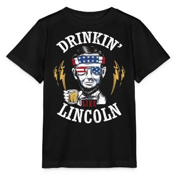 Drinkin' Like Lincoln 4 juillet Drink Independence - T-shirt bio MINI CREATOR Stanley/Stella Enfant - noir - Devant - Mikhail (115cm)