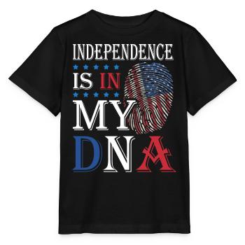 L’indépendance est dans mon ADN 4 juillet - T-shirt bio MINI CREATOR Stanley/Stella Enfant - noir - Devant - Mikhail (115cm)