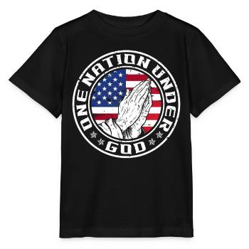 Eine Nation Unter Gott Gebet Zum - Stanley/Stella Kinder T-Shirt MINI CREATOR  - Schwarz - Vorne - Mikhail (115cm)
