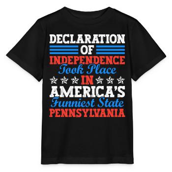 Déclaration d’indépendance en Pennsylvanie 4 juillet - T-shirt bio MINI CREATOR Stanley/Stella Enfant - noir - Devant - Mikhail (115cm)
