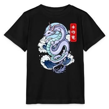 Mythe élémentaire du dragon d’eau japonais - T-shirt bio MINI CREATOR Stanley/Stella Enfant - noir - Devant - Mikhail (115cm)