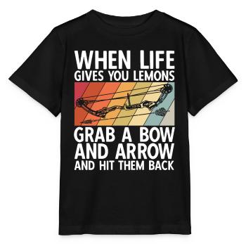 Bogenschießen Archery - Stanley/Stella Kinder T-Shirt MINI CREATOR  - Schwarz - Vorne - Mikhail (115cm)