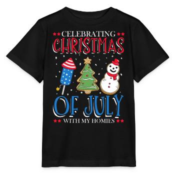 Célébration du Jour de l’Indépendance Noël dans le - T-shirt bio MINI CREATOR Stanley/Stella Enfant - noir - Devant - Mikhail (115cm)