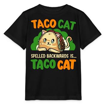 Taco cat spells backwards animal rights - Stanley/Stella MINI CREATOR Kids’ T-Shirt - black - Front - Mikhail (115cm)