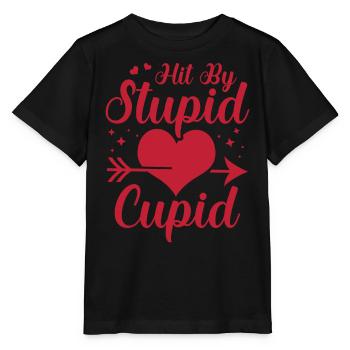 Frappé par une stupide flèche de Cupidon Humour de la Saint-Valentin - T-shirt bio MINI CREATOR Stanley/Stella Enfant - noir - Devant - Mikhail (115cm)